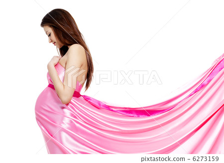 Pregnant woman in rosy dress 6273159