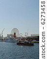 Kobe Port and a sailing boat pleasure boat (Mosaic garden large Ferris wheel in the background) 6273458