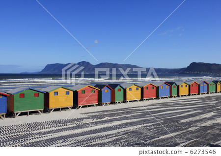 Undressing hut of a colorful beach 6273546