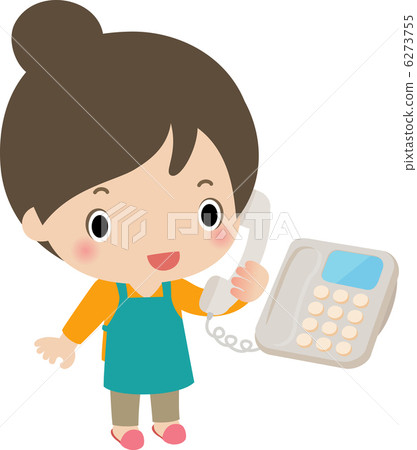 Young housewife calling happily 6273755