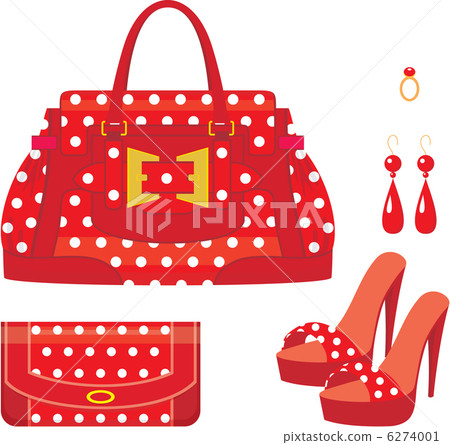 Female bag, purse and shoes on a heel 6274001