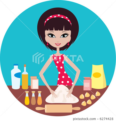 Young woman prepares dough 6274428