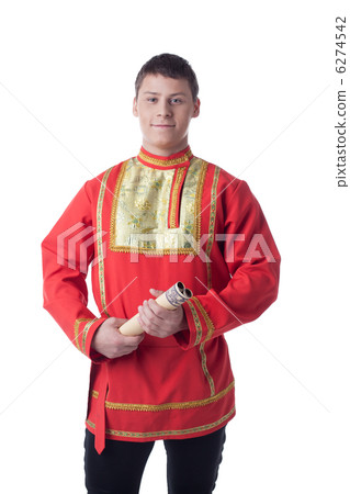 Dancer in russian costume with letter Dancer in russian costume with letter 6274542