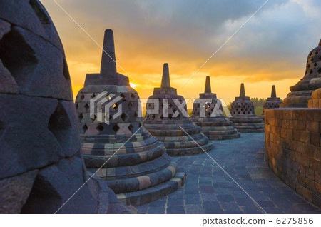 Borobudur temple at sunrise, Java, Indonesia 6275856