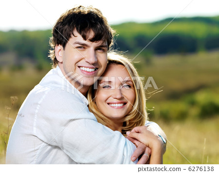 happy beautiful couple on nature happy beautiful couple on nature 6276138