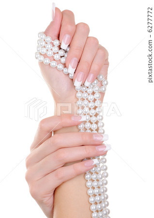 Beauty female fingernails with french manicure Beauty female fingernails with french manicure 6277772