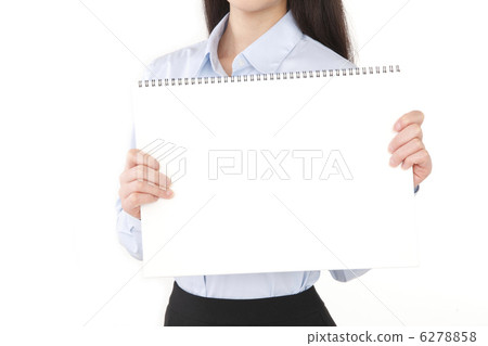 A woman with a message board A woman with a message board 6278858