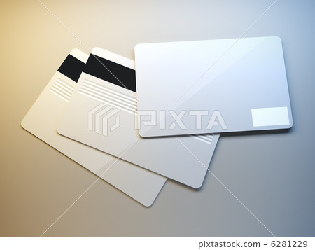 Plastic credit cards. 6281229