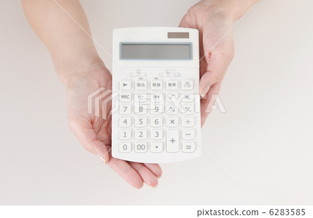Calculator and hand 6283585