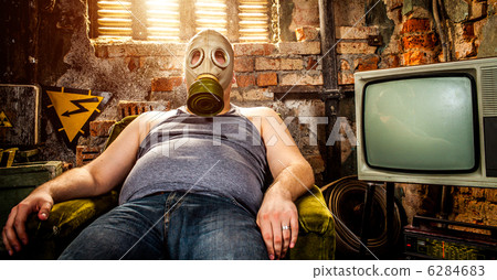 man in a gas mask man in a gas mask 6284683