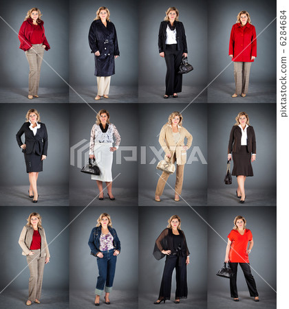 woman at a mature age in different clothes 6284684