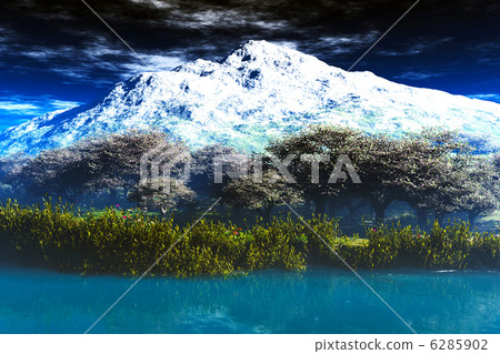 Mighty Mountain Early Spring Cherry Trees 3D 6285902