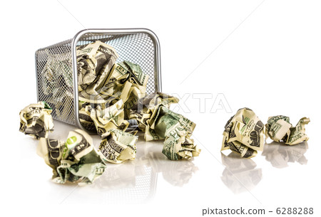 Money in a basket on a white background 6288288
