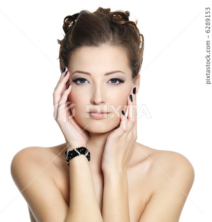 glamour sexy young woman with black nails and eye make-up glamour sexy young woman with black nails and eye make-up 6289153
