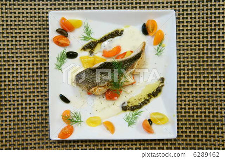 Suzuki's Poiret with potato and black olive sauce 6289462