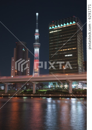 skytree tower, candle trees, lit-up sky tree 6291771