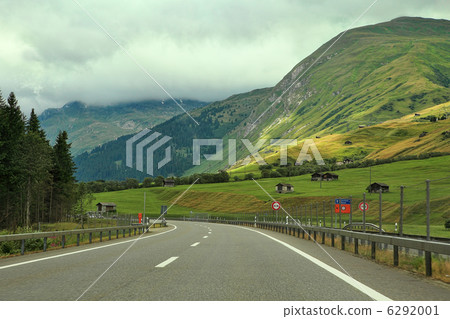Highway among hills and mountains in Germany. 6292001