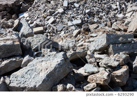 Building concrete debris remains 6293290