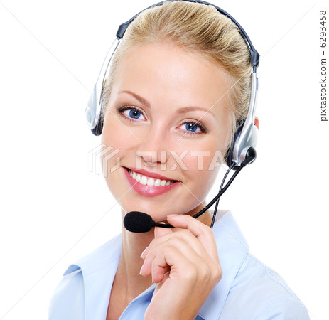 beautiful smiling happy woman in headset beautiful smiling happy woman in headset 6293458