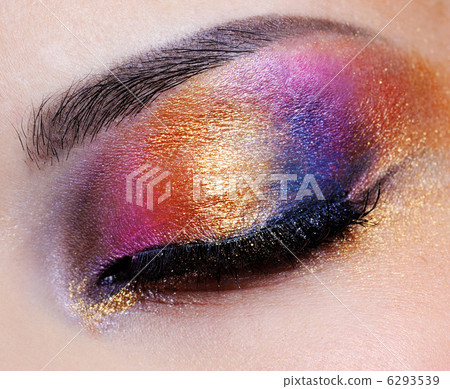 Female eye with bright fashion makeup 6293539