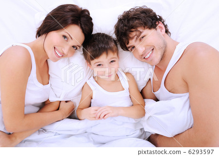 Happy cheerful family with little boy 6293597