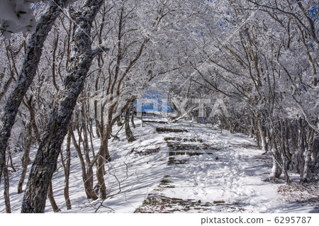 Snowy mountain path Snowy mountain path 6295787