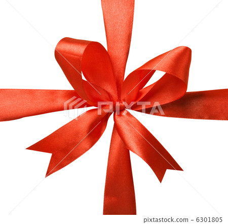 knitted bow of red ribbon 6301805