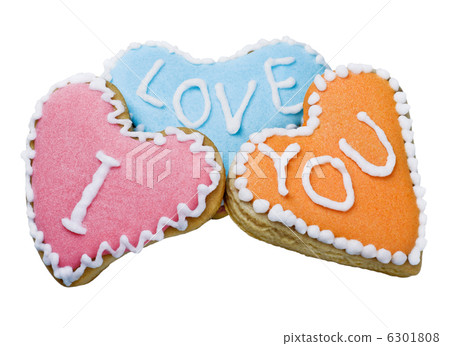 Valentine cookies with the words I love you Valentine cookies with the words I love you 6301808