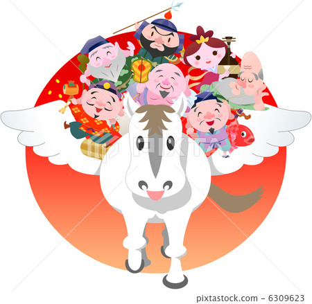 Seven Lucky Gods on Tianma 6309623