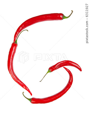 G letter made from chili G letter made from chili 6311927