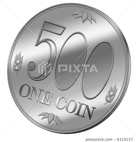 One coin 500 yen A little oblique 6319157