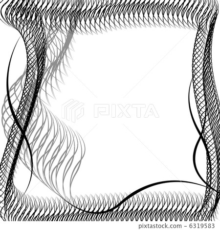 Abstract silhouette frame of wavy patterns 6319583