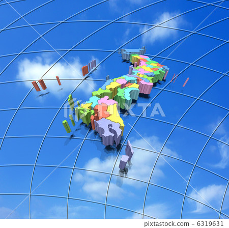 彩色編碼的日本地圖 彩色編碼的日本地圖 6319631