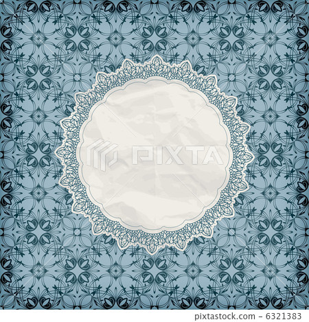 vector retro lacy napkin on seamless blue pattern 6321383