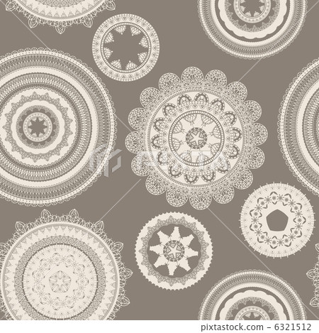 vector seamless pattern with lacy napkins - Stock Illustration [6321512 ...