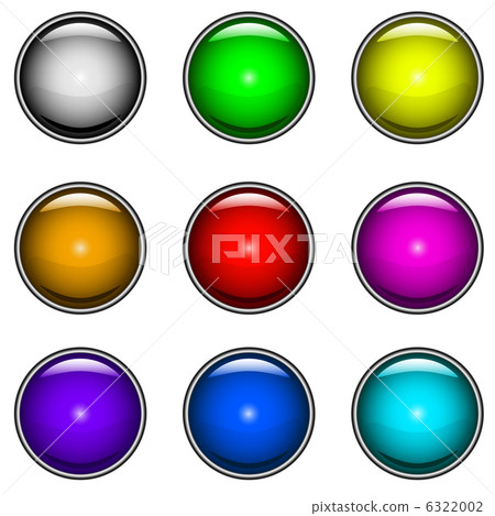 Vector collection of colorful glossy buttons... - Stock Illustration ...