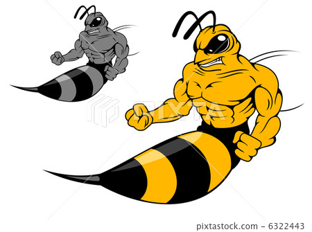 Danger yellow hornet with sting 6322443