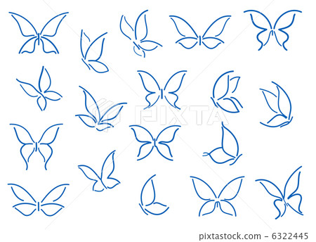 Set of butterfly silhouettes Set of butterfly silhouettes 6322445