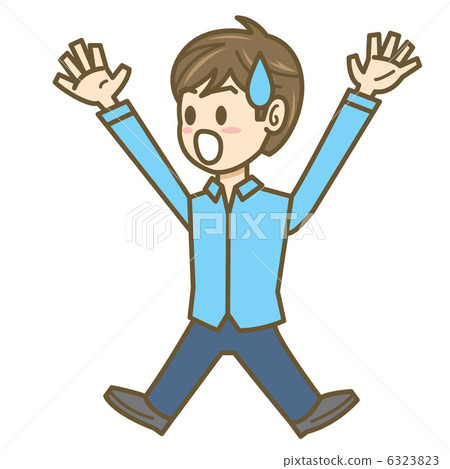 Male illustration Full body surprised 6323823