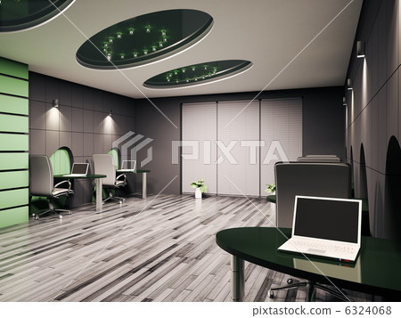 Computer office interior 3d Computer office interior 3d 6324068