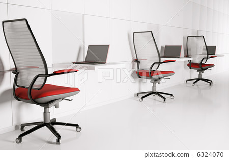 Workplace in white 3d Workplace in white 3d 6324070