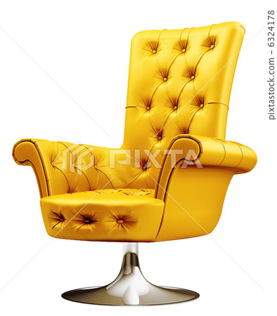 Yellow armchair with clipping path 3d Yellow armchair with clipping path 3d 6324178