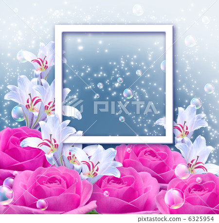 Flowers and and photo frame Flowers and and photo frame 6325954
