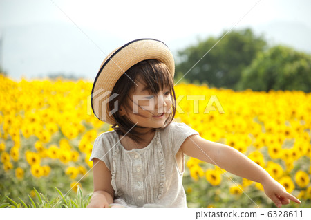 Sunflower field and girl Sunflower field and girl 6328611