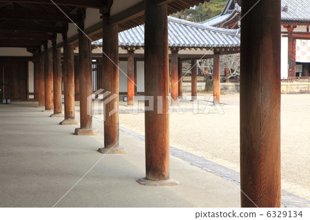 The corridor of Horyu-ji The corridor of Horyu-ji 6329134