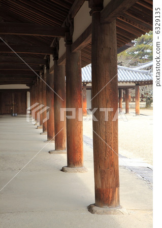 The corridor of Horyu-ji The corridor of Horyu-ji 6329135