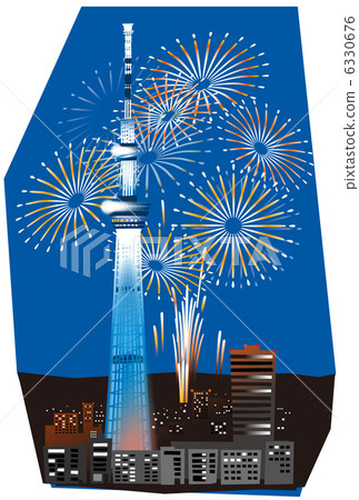 Sky Tree and Sumida Fireworks 6330676
