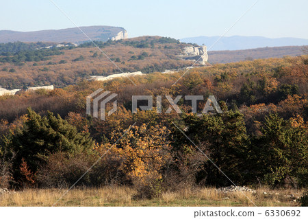 Mountain. Cave city Eski-Kermen, Crimea, Ukraine VI-XIV centurie 6330692