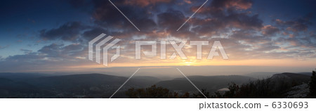 sunset in the mountains. Cave city Eski-Kermen, Crimea 6330693