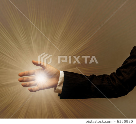 Light emanating from the palm of your hand, the potential for business. Light emanating from the palm of your hand, the potential for business. 6330980